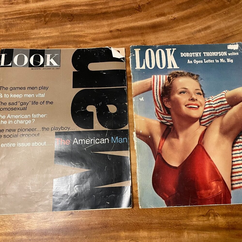 Vtg Look Magazine Lot of 2 Jan 1967 Early LGBTQ Issue 1941 Dorothy Thompson